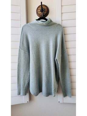 GAP Light Blue Funnel Neck Oversized Tunic Sweater Size XL